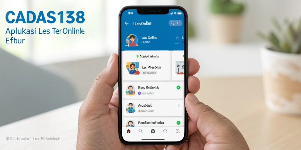Antarmuka aplikasi CADAS138 yang menarik untuk Les Online.