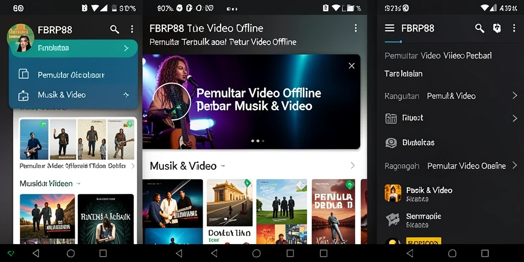 Tampilan antarmuka utama aplikasi FBRP88 untuk Pemutar Video Offline.