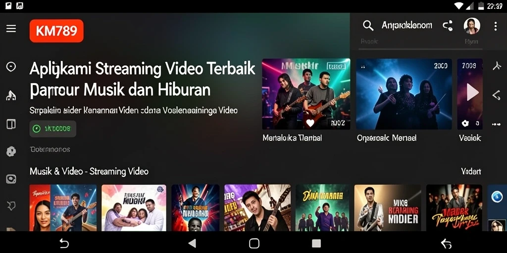 Tampilan antarmuka KM789 yang intuitif dan sederhana untuk Streaming Video.