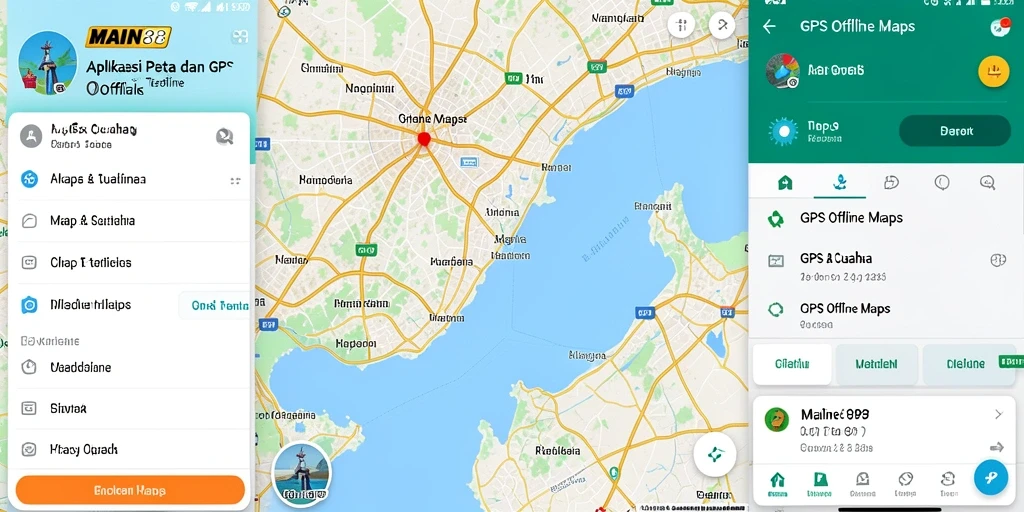 Tampilan antarmuka aplikasi GPS Offline Maps MAIN88.