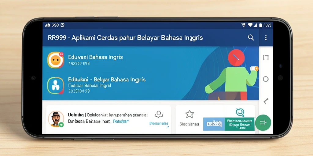 Tampilan antarmuka RR999 yang menarik dan interaktif untuk belajar Bahasa Inggris.