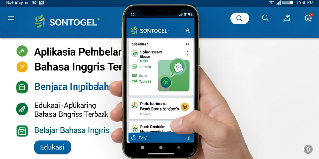 Antarmuka aplikasi SONTOGEL untuk belajar Bahasa Inggris