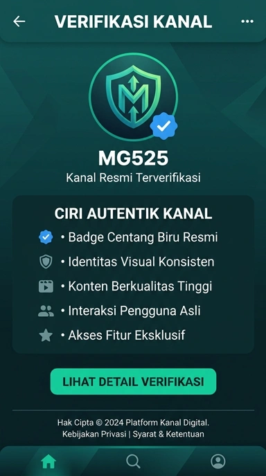 Tampilan kanal resmi mg525